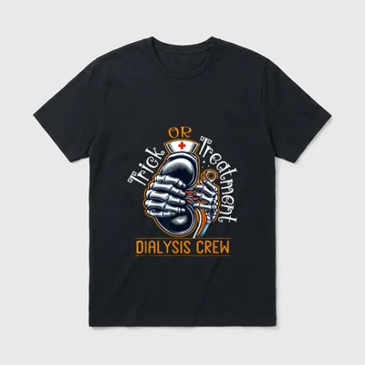 Trick or Treatment Nurse Dialysis Crew T-Shirt – Classic T-Shirt in Black