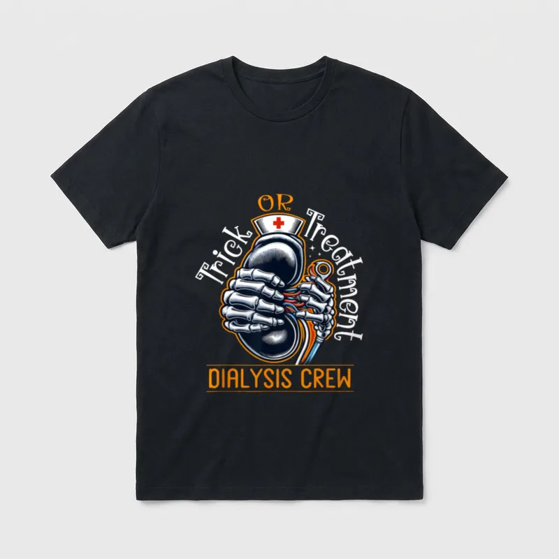 Trick or Treatment Nurse Dialysis Crew T-Shirt – Classic T-Shirt in Black
