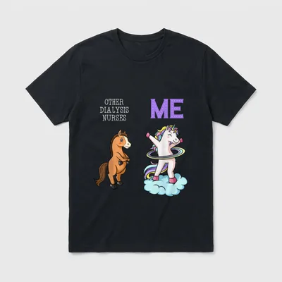 Dialysis Nurse Unicorn Renal Nursing RN T-Shirt – Classic T-Shirt in Black