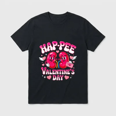 Kidney Hap Pee Valentine Urology Nurse T-Shirt – Classic T-Shirt in Black
