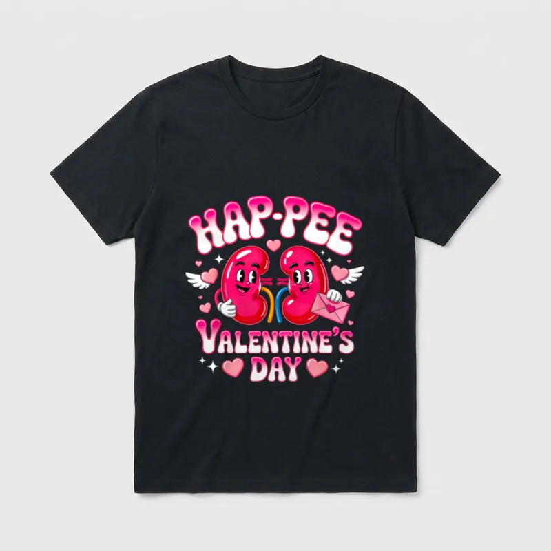 Kidney Hap Pee Valentine Urology Nurse T-Shirt – Classic T-Shirt in Black