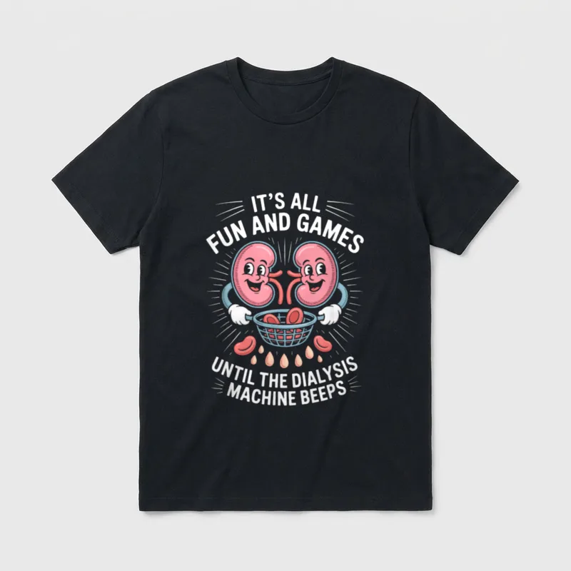 Games Until the Dialysis Machine Nurse T-Shirt – Classic T-Shirt in Black