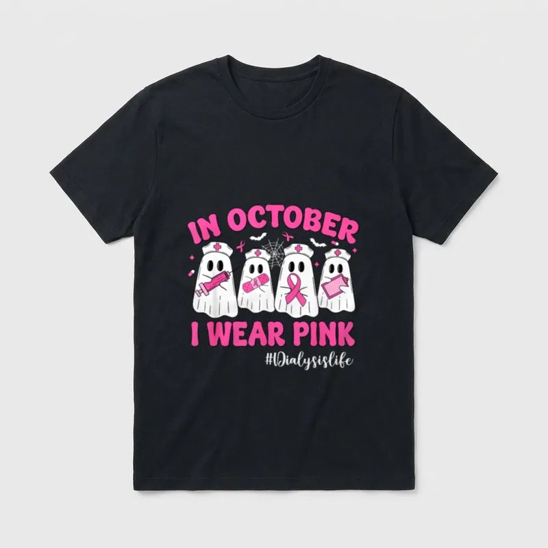 In October I Wear Pink Dialysis T-Shirt – IN OCTOBER I WEAR PINK #Dialysislife – Classic T-Shirt in Black