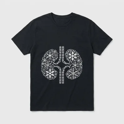 Kidney Snowflake Nurse Christmas Renal Dialysis T-Shirt – Classic T-Shirt in Black