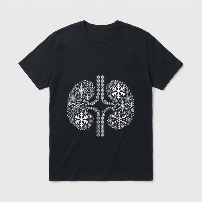 Kidney Snowflake Nurse Christmas Renal Dialysis T-Shirt – Classic T-Shirt in Black