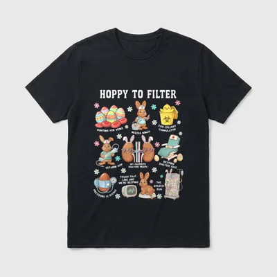 Hoppy to Filter Dialysis Nurse Easter T-Shirt – Classic T-Shirt in Black