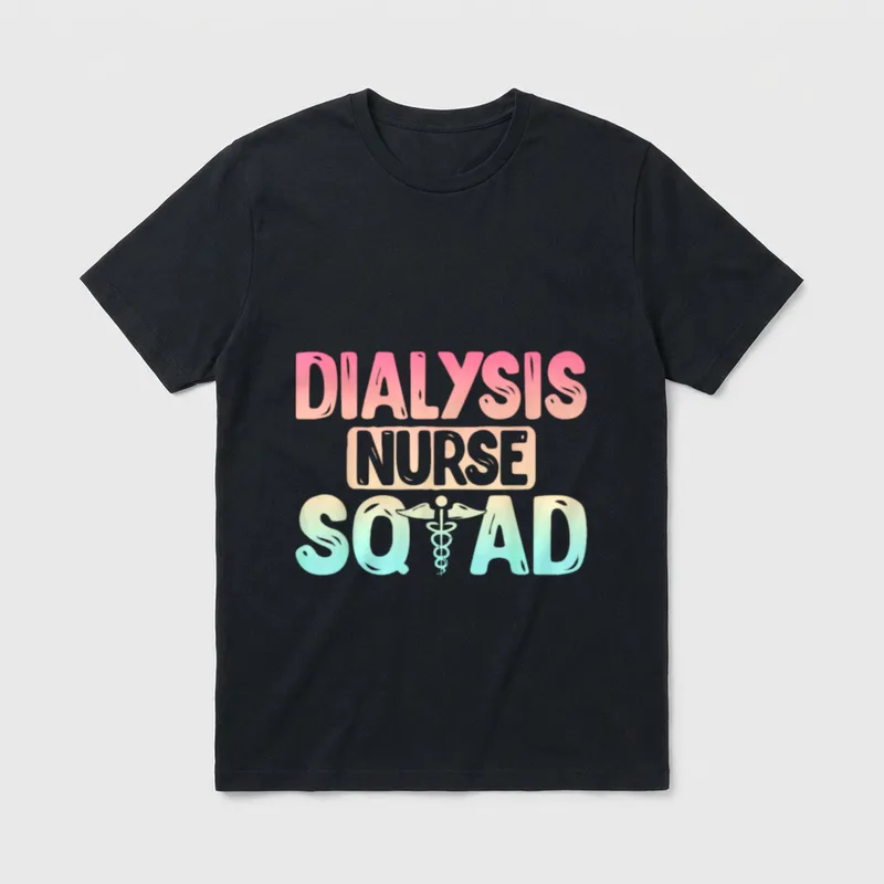Dialysis Nurse Squad Cute Nursing Kidney T-Shirt – Classic T-Shirt in Black