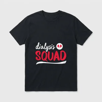 Dialysis Squad Nurse Technician Lightweight T-Shirt – dialysis SQUAD with kidneys emblem – Classic T-Shirt in Black