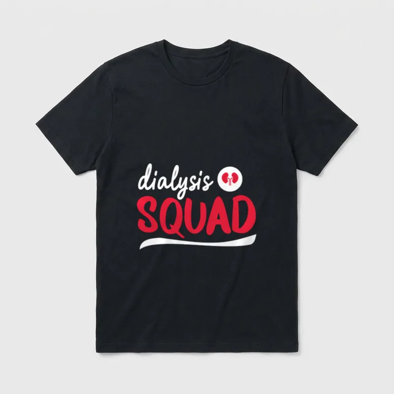 Dialysis Squad Nurse Technician Lightweight T-Shirt – dialysis SQUAD with kidneys emblem – Classic T-Shirt in Black