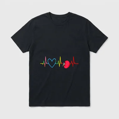 Nephrology Nurse Heartbeat Dialysis Nursing Classic T-Shirt – Classic T-Shirt in Black