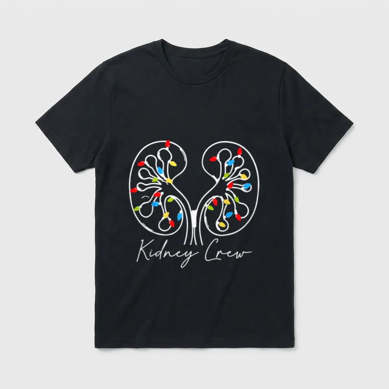 Christmas Lights Kidney Crew Dialysis Nurse T-Shirt – Classic T-Shirt in Black