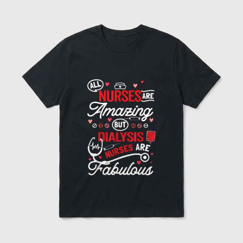Dialysis Nurse Double-needle T-Shirt – Classic T-Shirt in Black