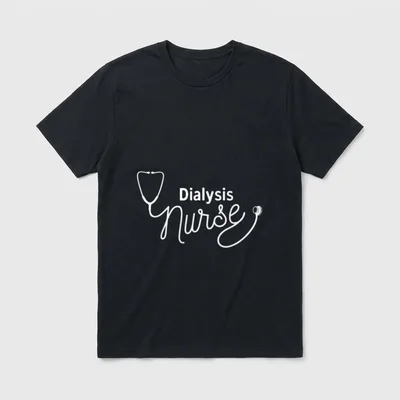 RN Dialysis Nurse T-Shirt – Dialysis Nurse lettering – Classic T-Shirt in Black