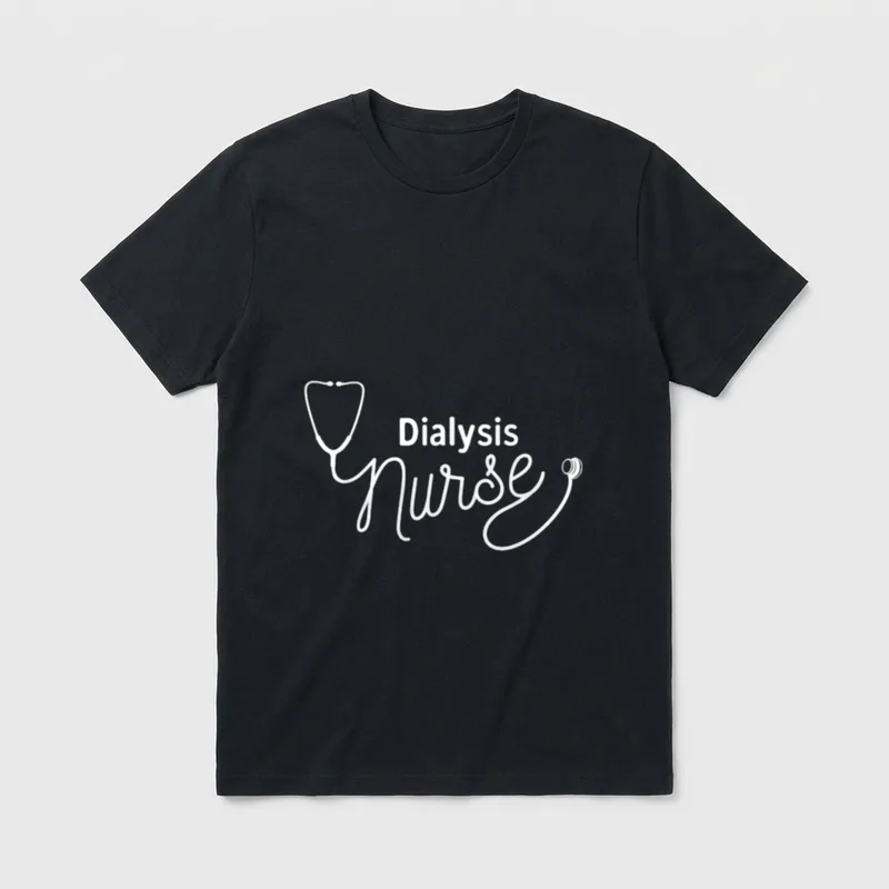 RN Dialysis Nurse T-Shirt – Dialysis Nurse lettering – Classic T-Shirt in Black