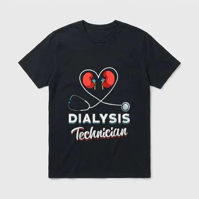 Dialysis Technician Love Nurse Nephrology Tech T-Shirt – Classic T-Shirt in Black