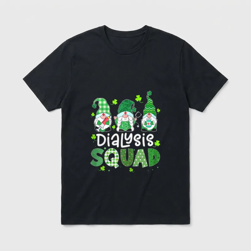 Dialysis Squad Gnomies St Day Nurse T-Shirt – Classic T-Shirt in Black