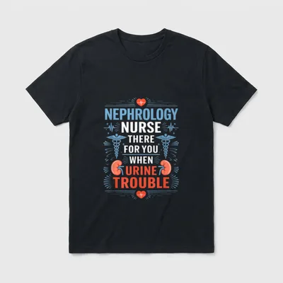 Dialysis Nephrology Nurse There T-Shirt – Nephrology Nurse There For You When Urine Trouble – Classic T-Shirt in Black