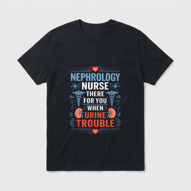 Dialysis Nephrology Nurse There T-Shirt – Nephrology Nurse There For You When Urine Trouble – Classic T-Shirt in Black