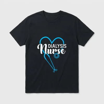 Dialysis Nurse Stethoscope Kidney Disease Nephrology T-Shirt – Classic T-Shirt in Black