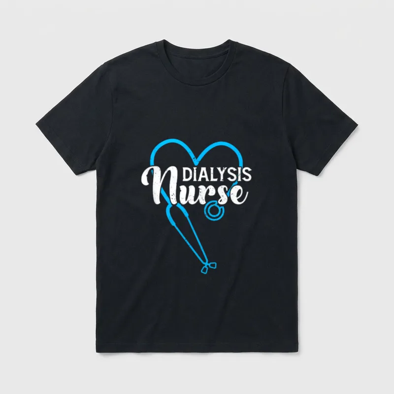 Dialysis Nurse Stethoscope Kidney Disease Nephrology T-Shirt – Classic T-Shirt in Black