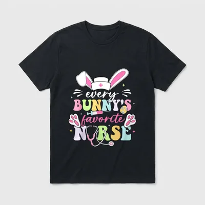 Every Bunny's Favorite Nurse Cute Easter T-Shirt – Classic T-Shirt in Black