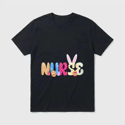 Bunny Nurse Funny Egg Easter Day T-Shirt – Classic T-Shirt in Black