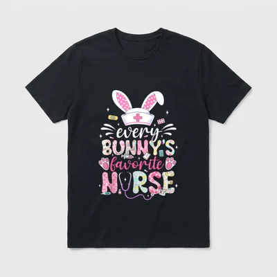 Every Bunny's Favorite Nurse Cute Squad T-Shirt – Classic T-Shirt in Black