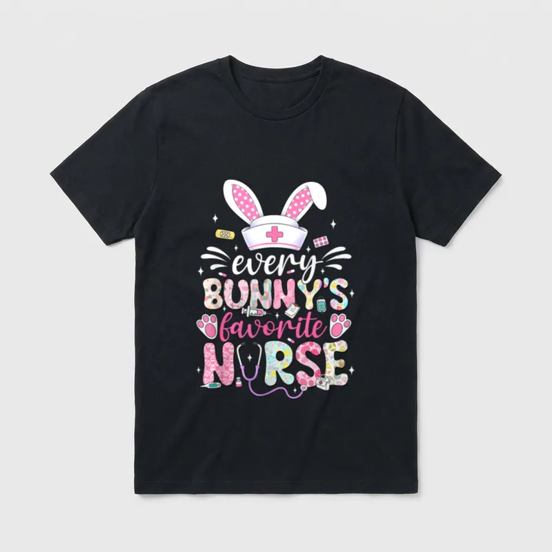 Every Bunny's Favorite Nurse Cute Squad T-Shirt – Classic T-Shirt in Black