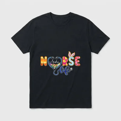 Blessed Easter Nurse Life Stethoscope Bunny T-Shirt – Classic T-Shirt in Black