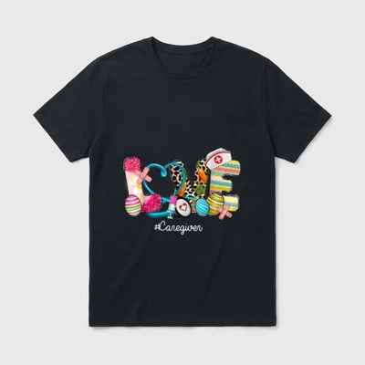 Love Stethoscope Scrub Caregiver Nurse Life T-Shirt – Classic T-Shirt in Black