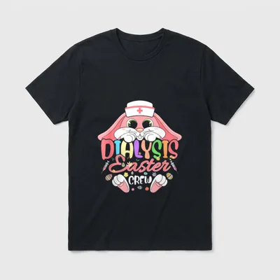 Dialysis Easter Day Nurse Crew Bunny T-Shirt – Classic T-Shirt in Black