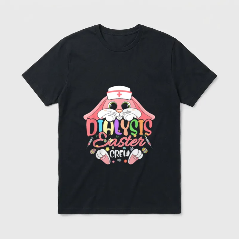 Dialysis Easter Day Nurse Crew Bunny T-Shirt – Classic T-Shirt in Black