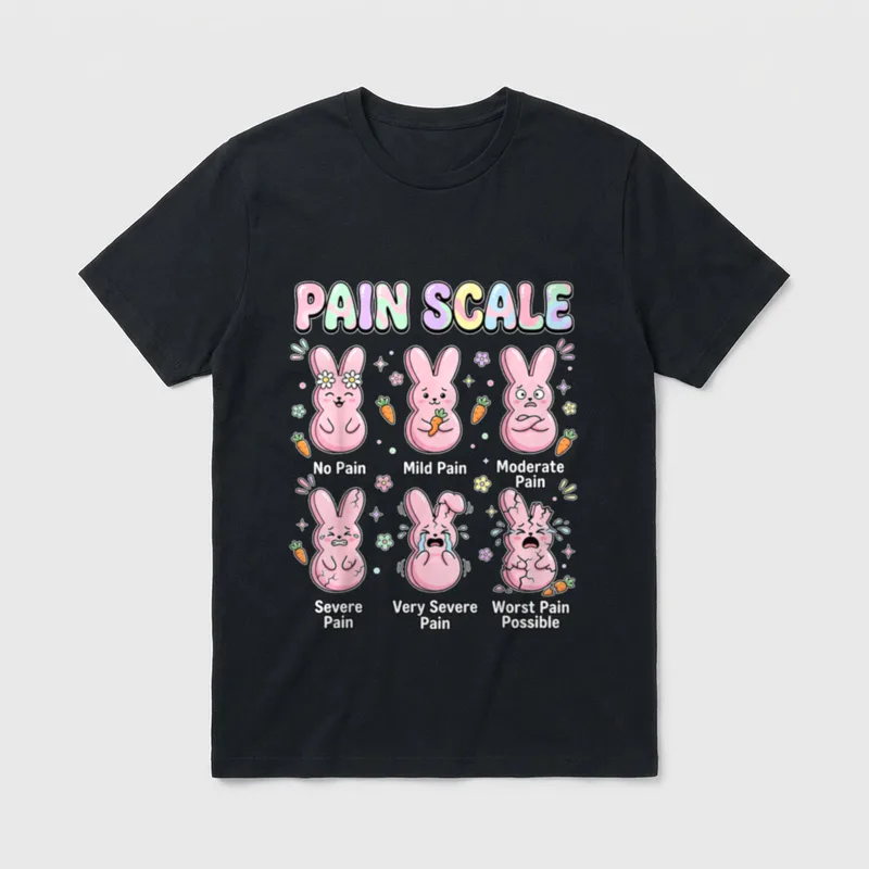 Nursing Bunny Eggs Medical Pain Scale T-Shirt – Classic T-Shirt in Black