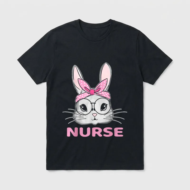 Nurse Bunny Easter Day Cute Rabbit T-Shirt – Classic T-Shirt in Black