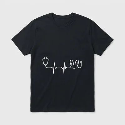 Nurse Stethoscope Nursing T-Shirt – Classic T-Shirt in Black