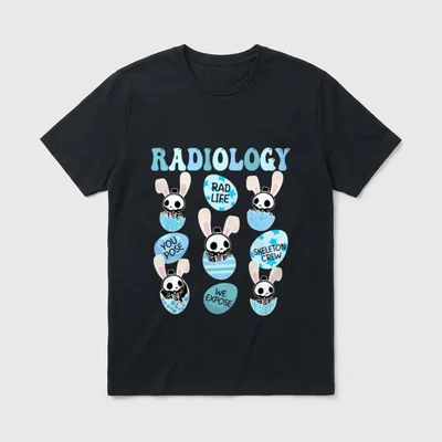 Radiology Funny Bunny Skeleton Easter Day T-Shirt – Classic T-Shirt in Black