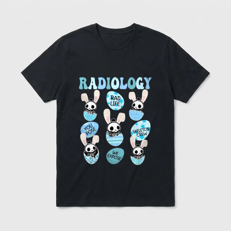 Radiology Funny Bunny Skeleton Easter Day T-Shirt – Classic T-Shirt in Black