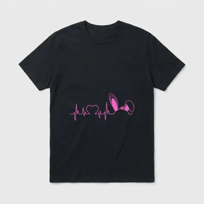 Heartbeat Easter Bunny Nurse Stethoscope Nursing T-Shirt – Classic T-Shirt in Black