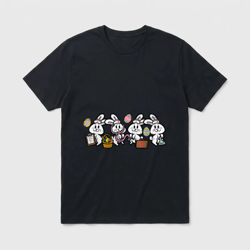 Easter Bunny Nurses Rabbit ER ED T-Shirt – Classic T-Shirt in Black