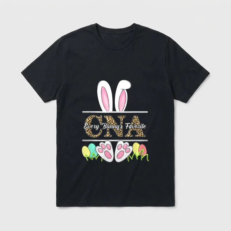 Favorite CNA Cute Bunnies Easter Nurse T-Shirt – Classic T-Shirt in Black