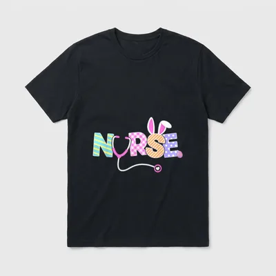 Nurse Easter Bunny Ears Nursing Stethoscope T-Shirt – Classic T-Shirt in Black