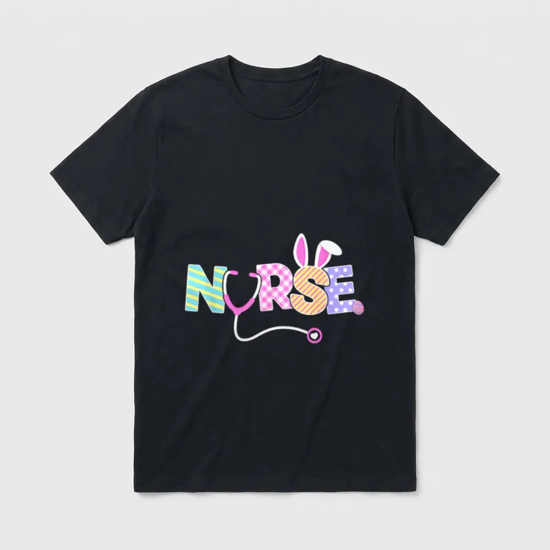Nurse Easter Bunny Ears Nursing Stethoscope T-Shirt – Classic T-Shirt in Black