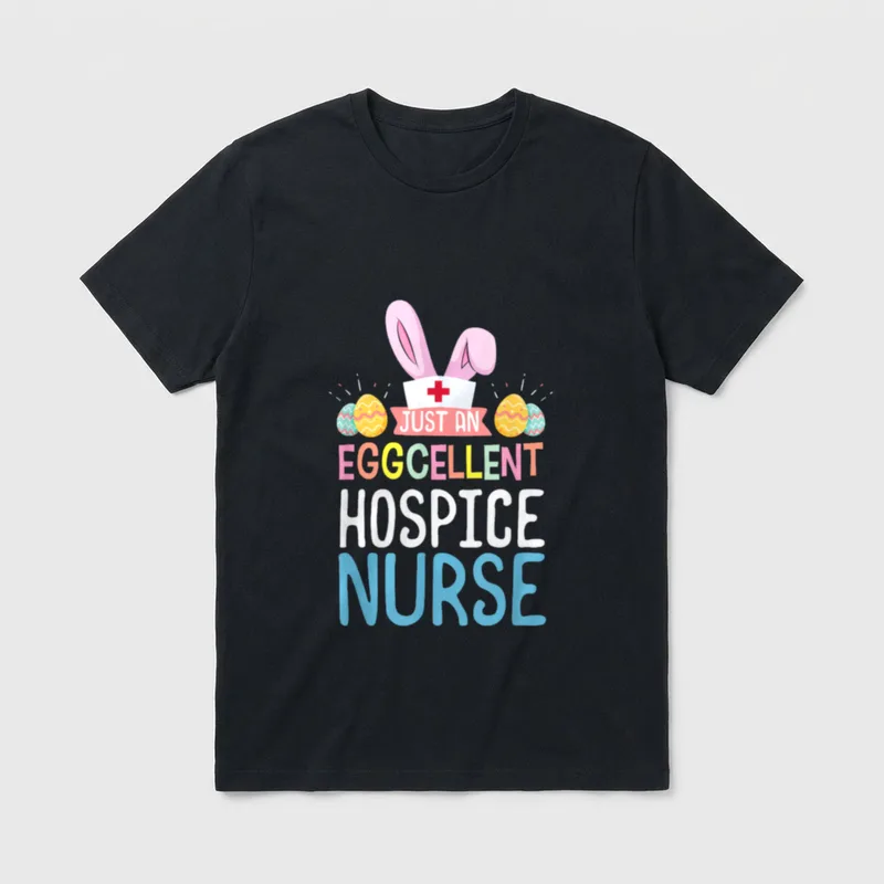 Eggcellent Hospice Nurse Easter Bunny Ears T-Shirt – Classic T-Shirt in Black