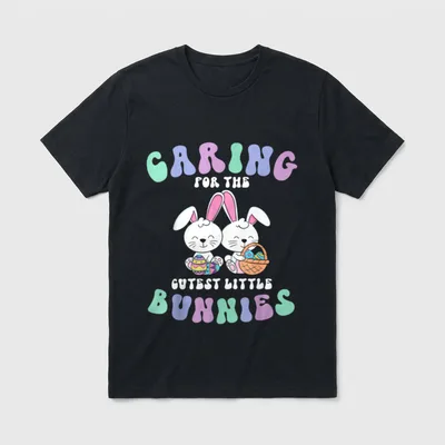 Cutest Little Bunnies Easter Nurse Caring T-Shirt – Classic T-Shirt in Black