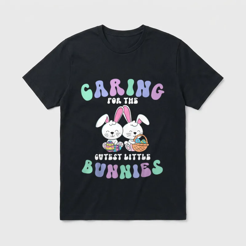 Cutest Little Bunnies Easter Nurse Caring T-Shirt – Classic T-Shirt in Black