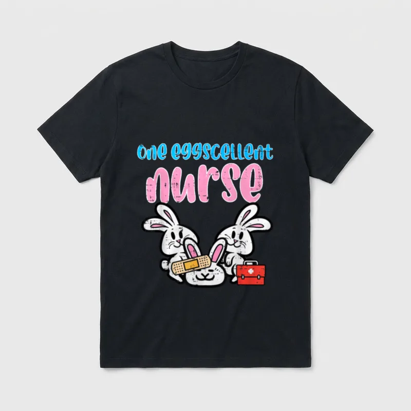 One Eggcellent Nurse Easter Day Bunny T-Shirt – Classic T-Shirt in Black