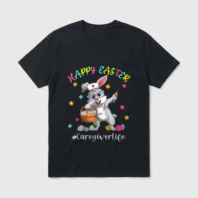 Bunny Caregiver Life Easter Day Nursing T-Shirt – Classic T-Shirt in Black