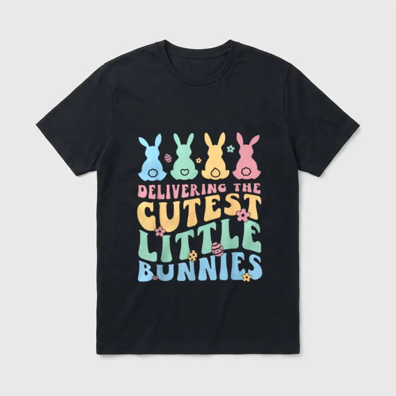 Cutest Little Bunnies Happy Easter Nurse T-Shirt – Classic T-Shirt in Black