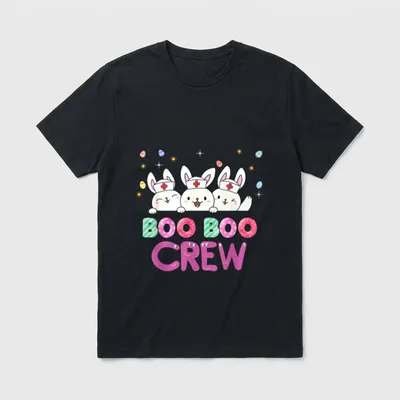Boo Boo Crew Bunny Nurse Easter T-Shirt – Classic T-Shirt in Black