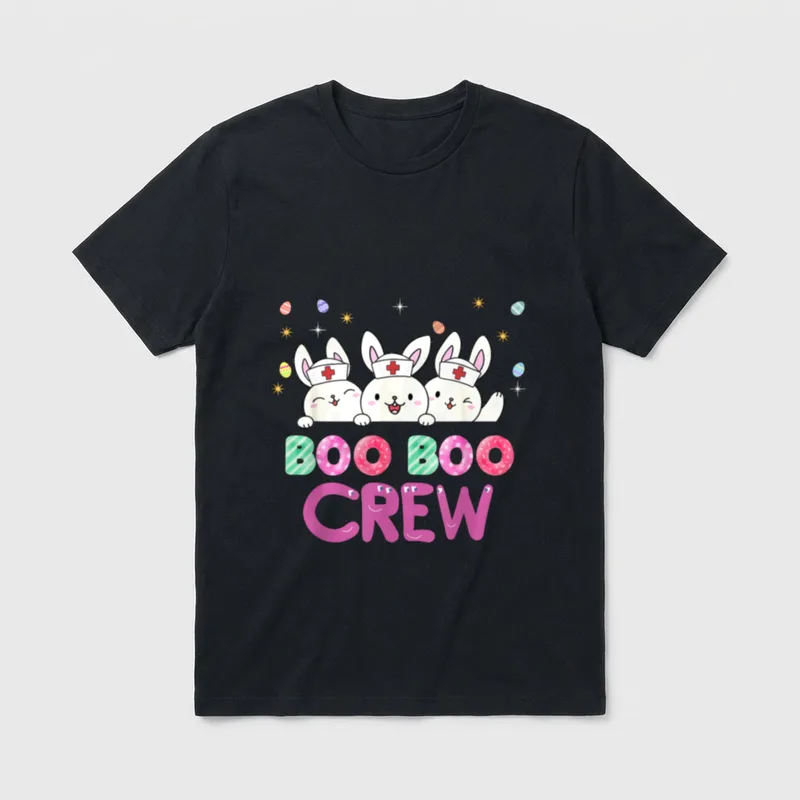 Boo Boo Crew Bunny Nurse Easter T-Shirt – Classic T-Shirt in Black